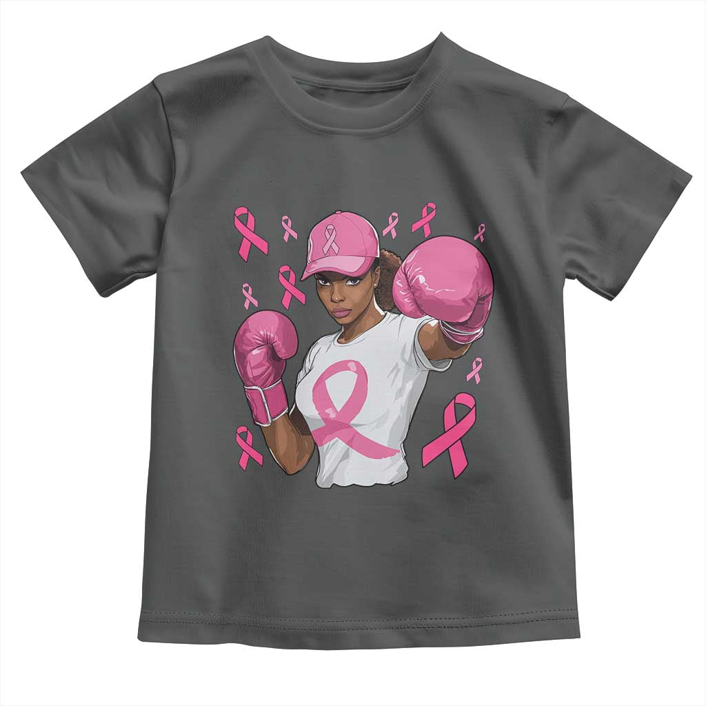African American Fighter Breast Cancer Awareness Toddler T Shirt Pink Ribbon - Wonder Print Shop