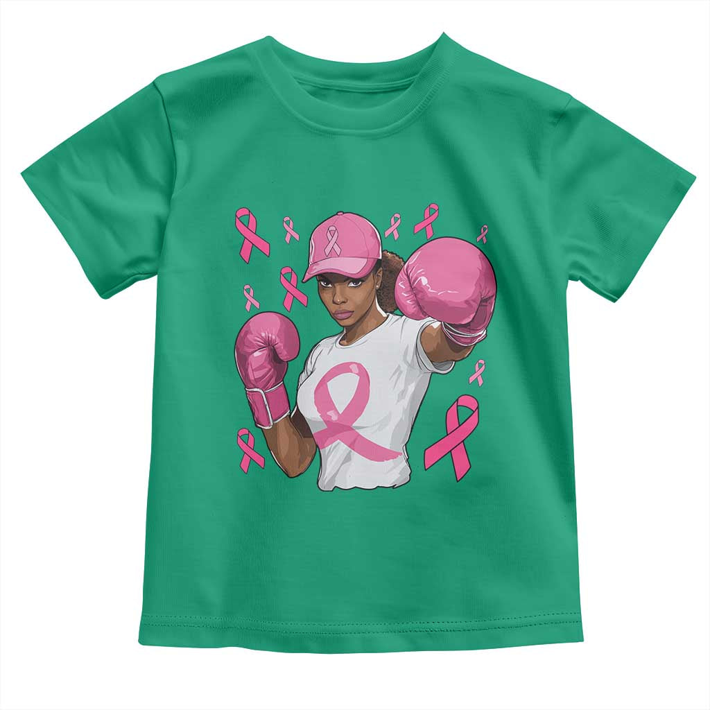 African American Fighter Breast Cancer Awareness Toddler T Shirt Pink Ribbon - Wonder Print Shop