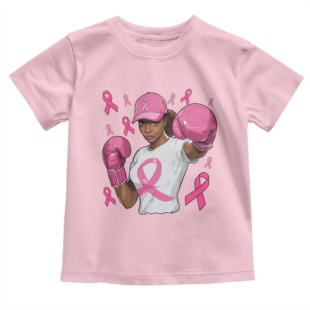 African American Fighter Breast Cancer Awareness Toddler T Shirt Pink Ribbon - Wonder Print Shop