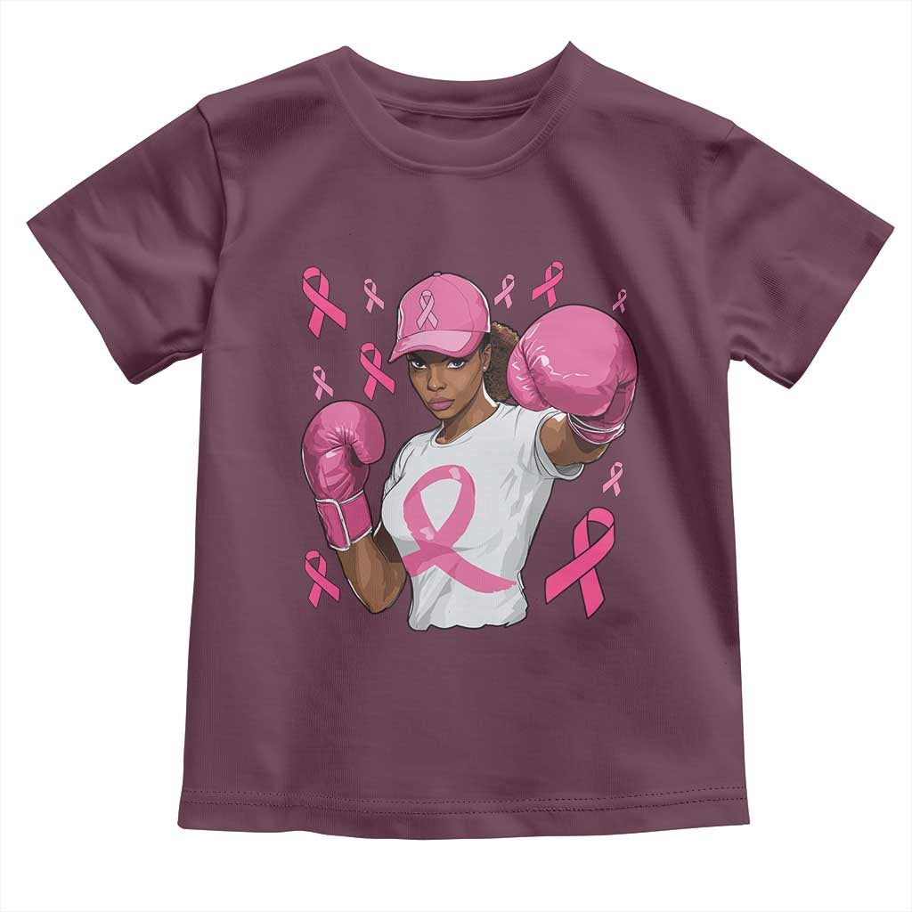 African American Fighter Breast Cancer Awareness Toddler T Shirt Pink Ribbon - Wonder Print Shop