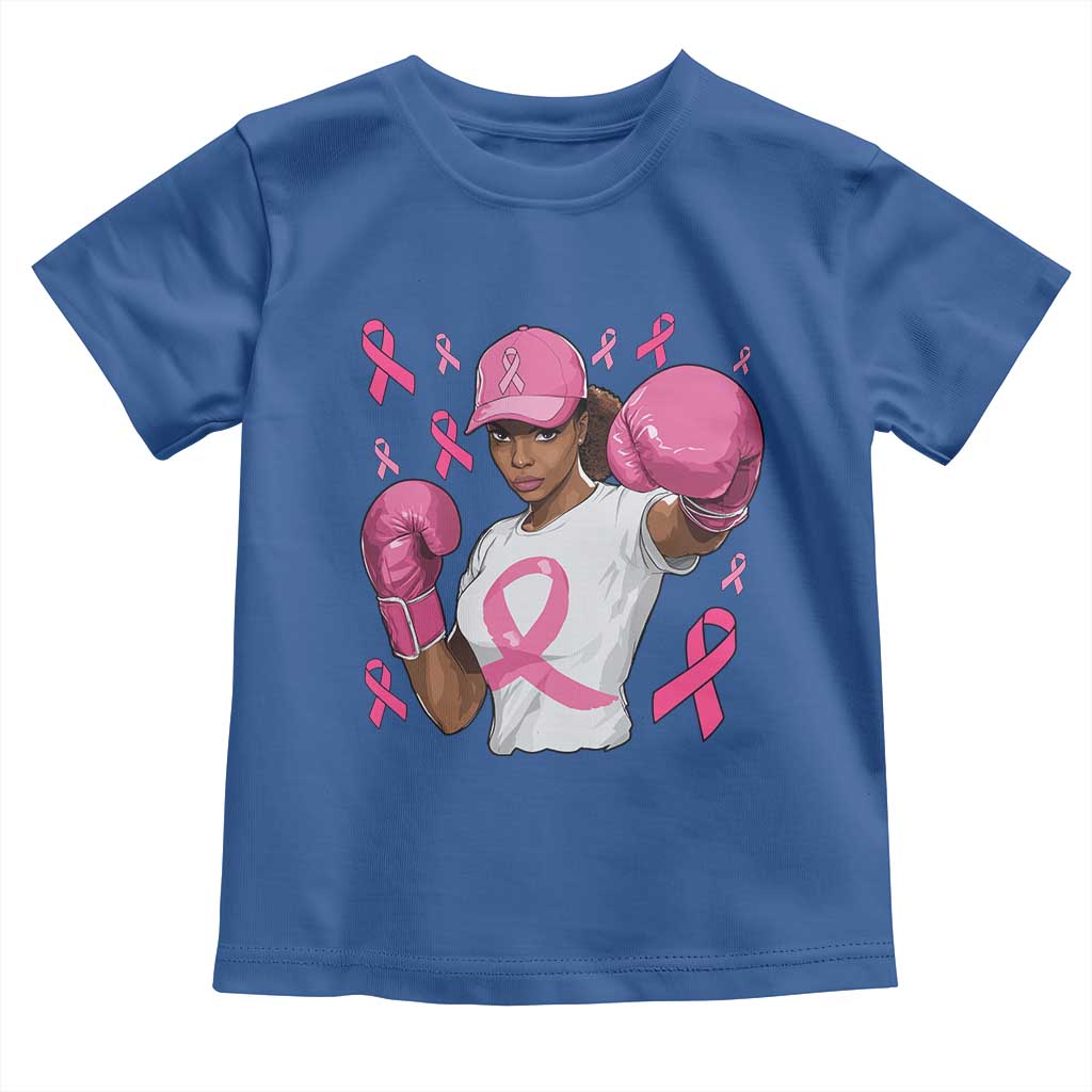 African American Fighter Breast Cancer Awareness Toddler T Shirt Pink Ribbon - Wonder Print Shop