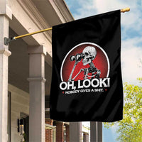 Oh Look Nobody Gives A Shit Garden Flag Funny Sarcastic Humor Skeleton - Wonder Print Shop