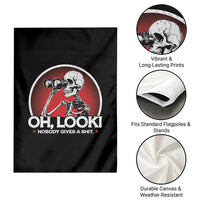 Oh Look Nobody Gives A Shit Garden Flag Funny Sarcastic Humor Skeleton - Wonder Print Shop