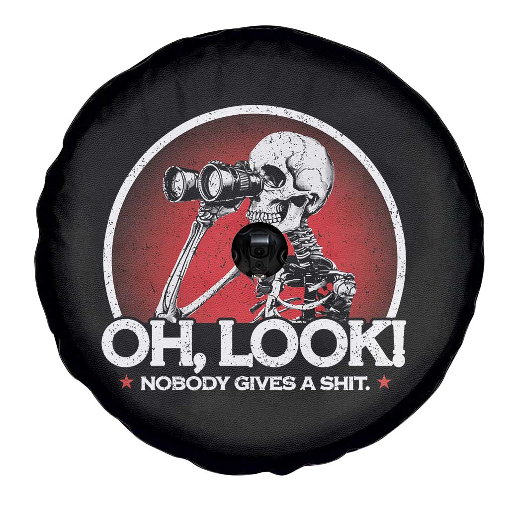 Oh Look Nobody Gives A Shit Spare Tire Cover Funny Sarcastic Humor Skeleton - Wonder Print Shop