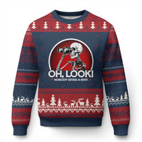 Oh Look Nobody Gives A Shit Ugly Christmas Sweater Funny Sarcastic Humor Skeleton - Wonder Print Shop