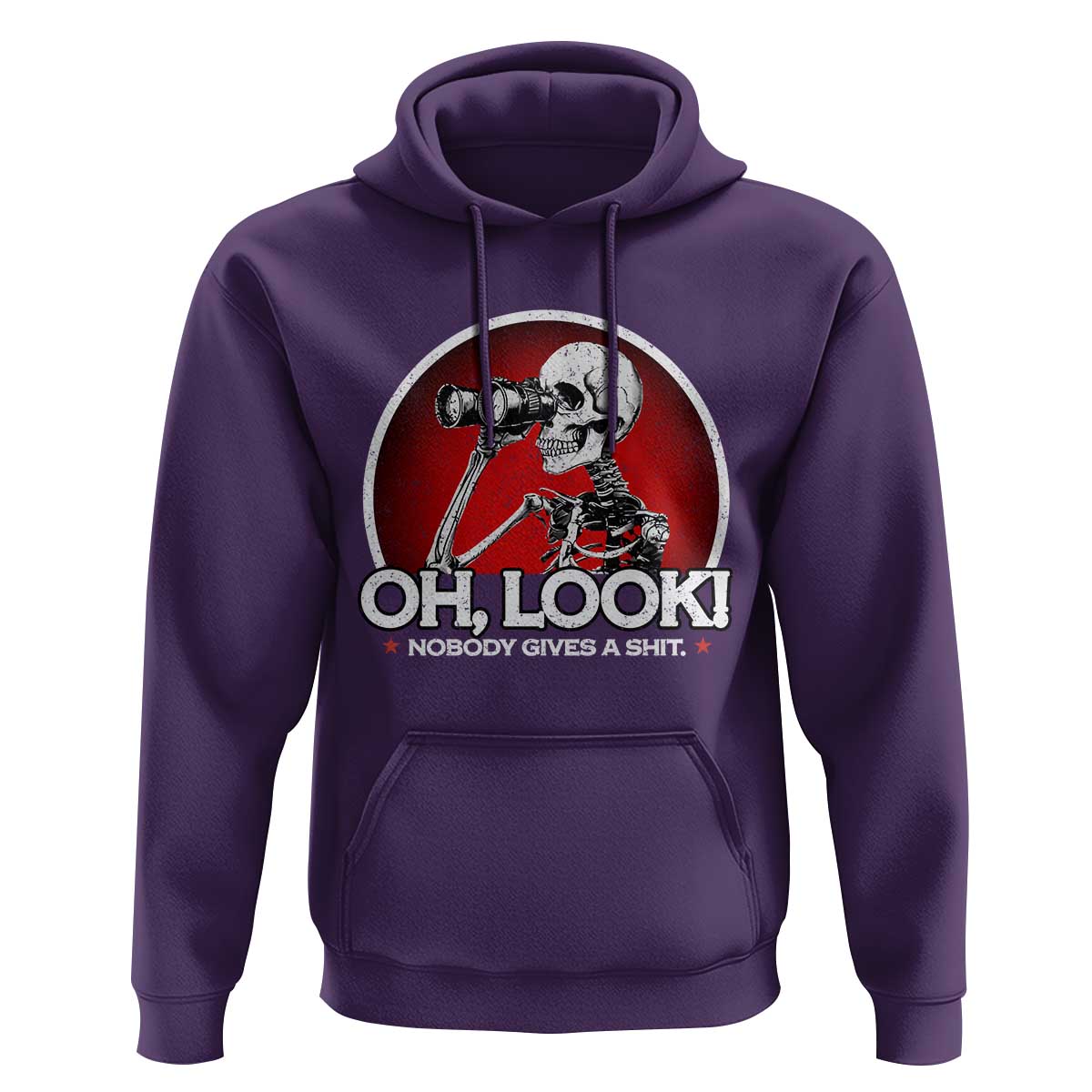 Oh Look Nobody Gives A Shit Hoodie Funny Sarcastic Humor Skeleton - Wonder Print Shop