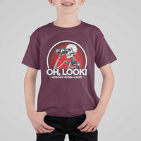 Oh Look Nobody Gives A Shit T Shirt For Kid Funny Sarcastic Humor Skeleton - Wonder Print Shop