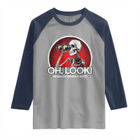 Oh Look Nobody Gives A Shit Raglan Shirt Funny Sarcastic Humor Skeleton - Wonder Print Shop