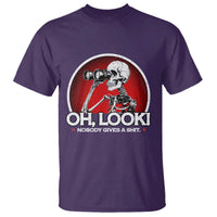 Oh Look Nobody Gives A Shit T Shirt Funny Sarcastic Humor Skeleton - Wonder Print Shop