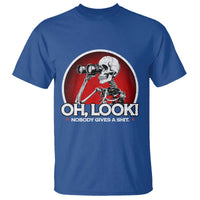 Oh Look Nobody Gives A Shit T Shirt Funny Sarcastic Humor Skeleton - Wonder Print Shop