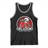 Oh Look Nobody Gives A Shit Tank Top Funny Sarcastic Humor Skeleton - Wonder Print Shop