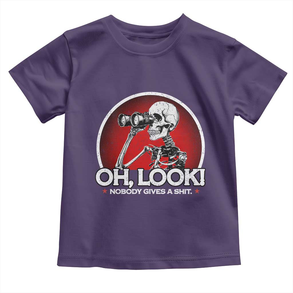 Oh Look Nobody Gives A Shit Toddler T Shirt Funny Sarcastic Humor Skeleton - Wonder Print Shop