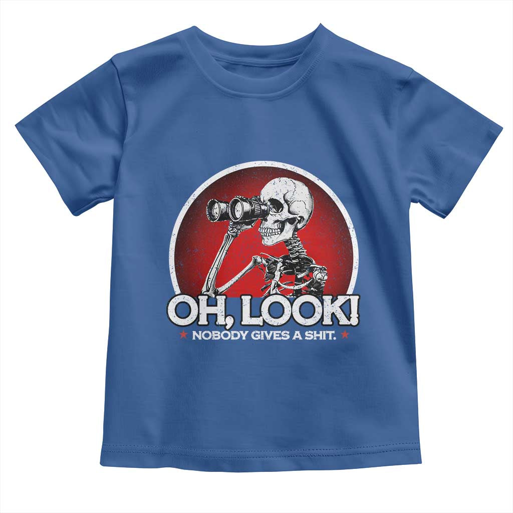 Oh Look Nobody Gives A Shit Toddler T Shirt Funny Sarcastic Humor Skeleton - Wonder Print Shop