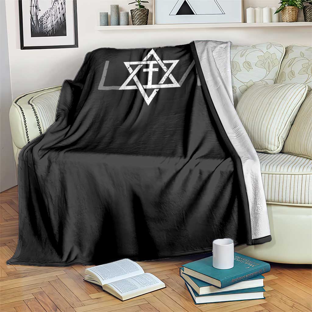 Love Jewish Messianic Christian Cross Star Of David Throw Blanket - Wonder Print Shop