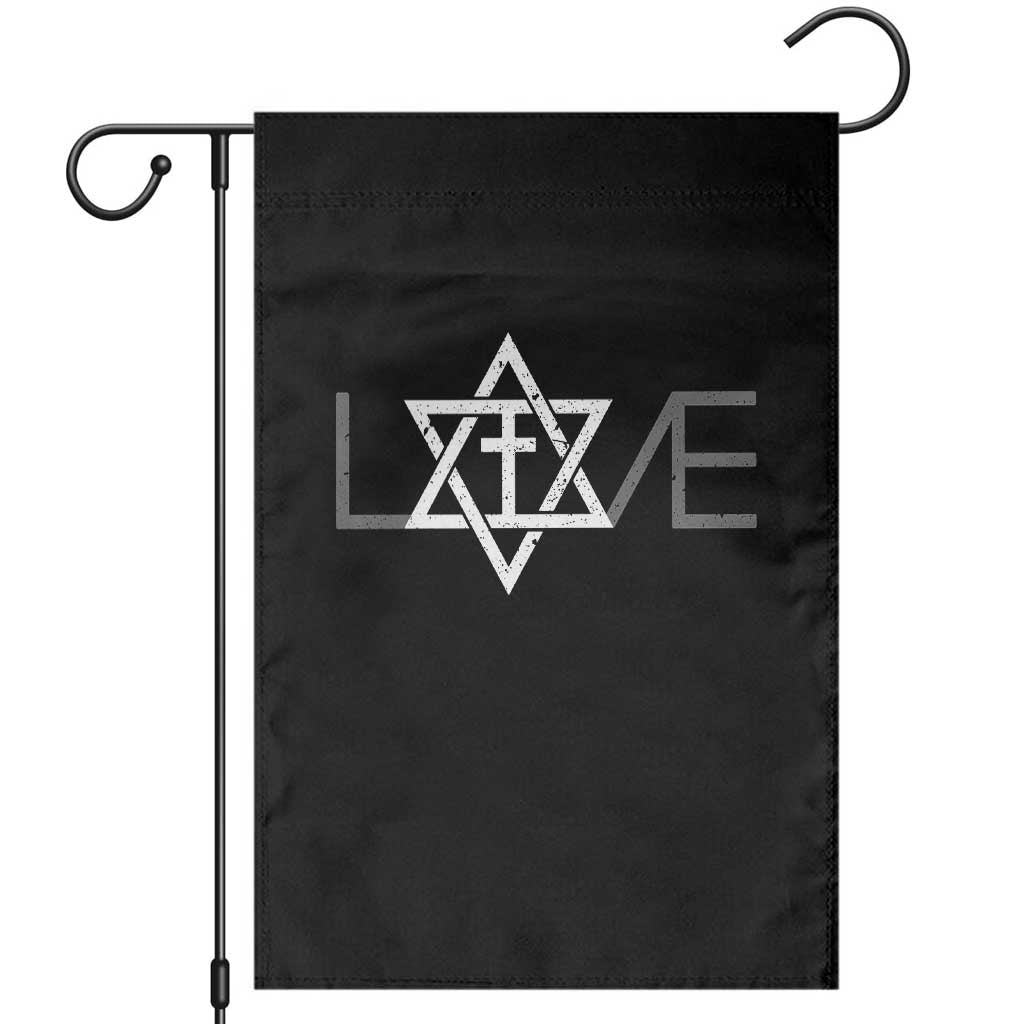 Love Jewish Messianic Christian Cross Star Of David Garden Flag - Wonder Print Shop