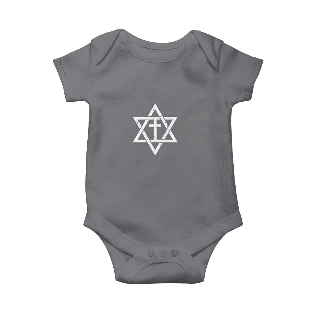 Love Jewish Messianic Christian Cross Star Of David Baby Onesie - Wonder Print Shop