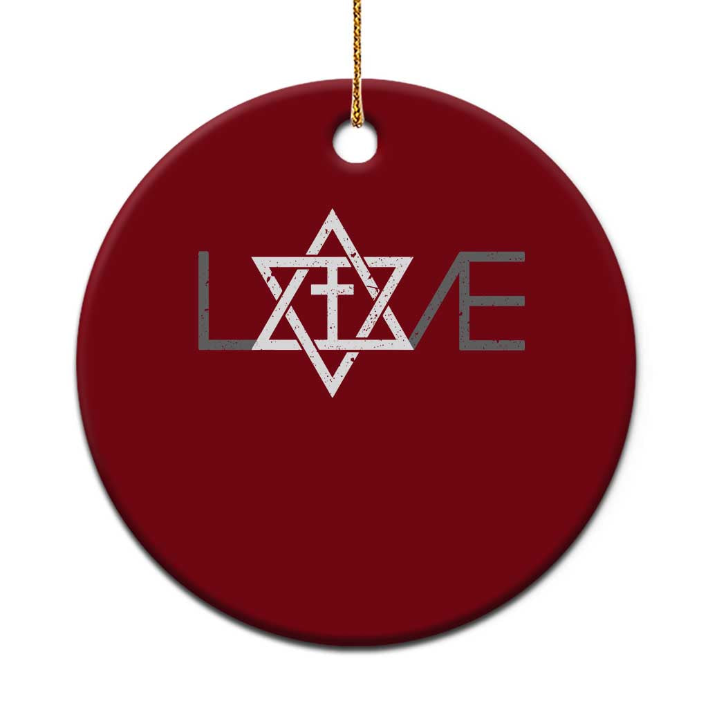 Love Jewish Messianic Christian Cross Star Of David Ceramic Ornament - Wonder Print Shop