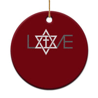 Love Jewish Messianic Christian Cross Star Of David Ceramic Ornament - Wonder Print Shop