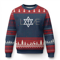 Love Jewish Messianic Christian Cross Star Of David Ugly Christmas Sweater - Wonder Print Shop