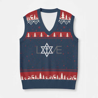 Love Jewish Messianic Christian Cross Star Of David V-Neck Knit Sweater Vest - Wonder Print Shop