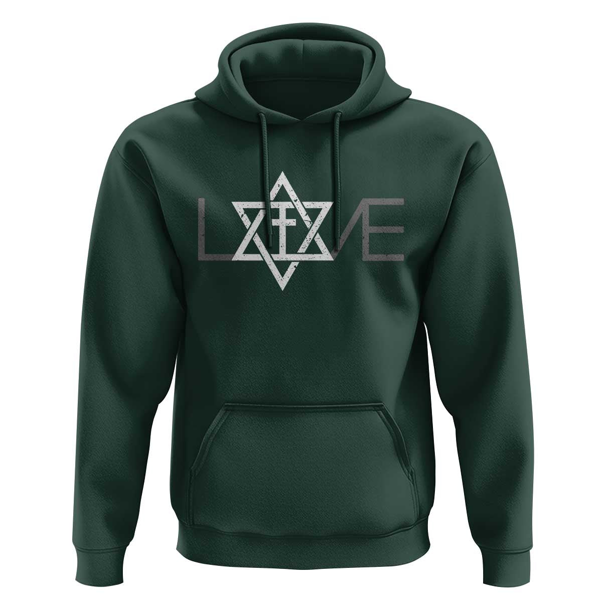 Love Jewish Messianic Christian Cross Star Of David Hoodie - Wonder Print Shop
