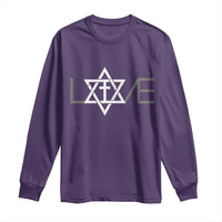 Love Jewish Messianic Christian Cross Star Of David Long Sleeve Shirt - Wonder Print Shop
