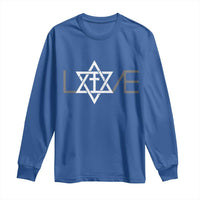 Love Jewish Messianic Christian Cross Star Of David Long Sleeve Shirt - Wonder Print Shop