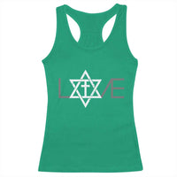 Love Jewish Messianic Christian Cross Star Of David Racerback Tank Top - Wonder Print Shop