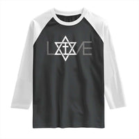 Love Jewish Messianic Christian Cross Star Of David Raglan Shirt - Wonder Print Shop