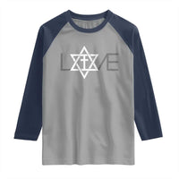 Love Jewish Messianic Christian Cross Star Of David Raglan Shirt - Wonder Print Shop