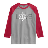 Love Jewish Messianic Christian Cross Star Of David Raglan Shirt - Wonder Print Shop