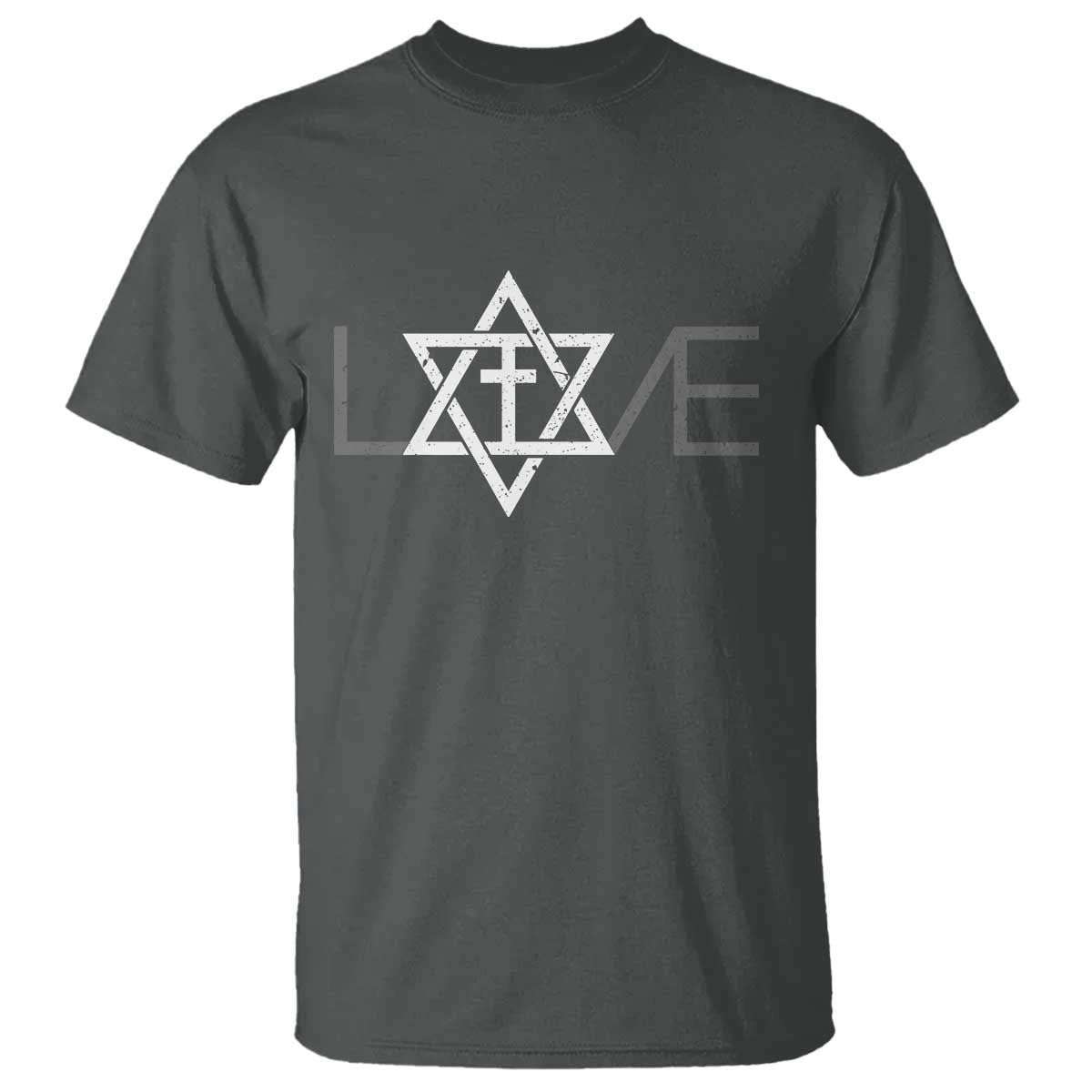 Love Jewish Messianic Christian Cross Star Of David T Shirt - Wonder Print Shop