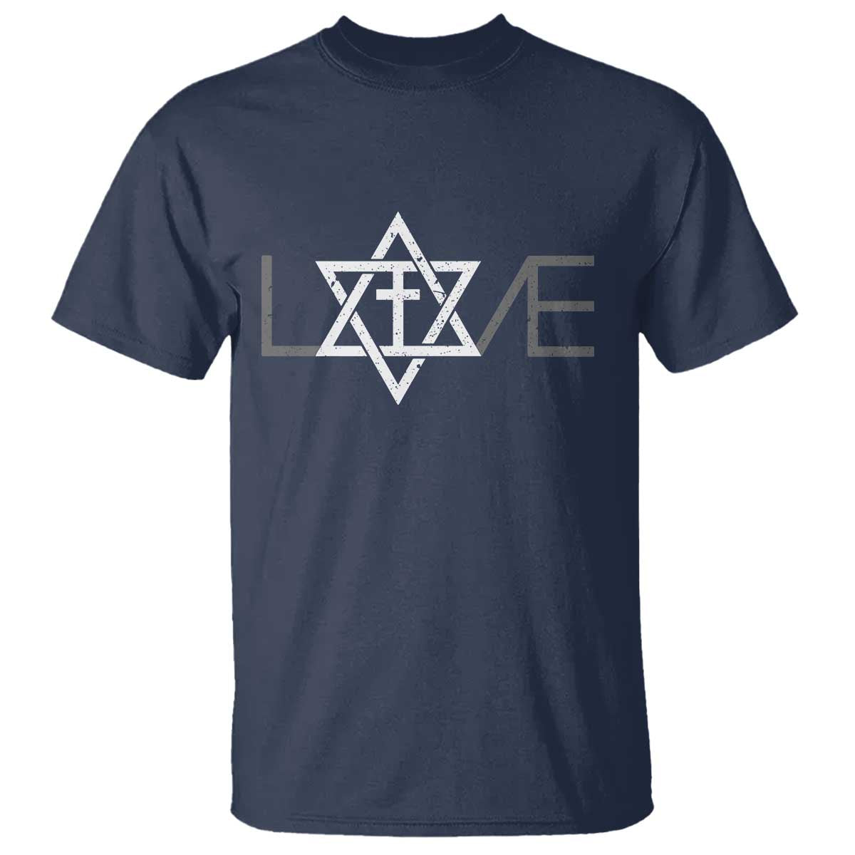 Love Jewish Messianic Christian Cross Star Of David T Shirt - Wonder Print Shop