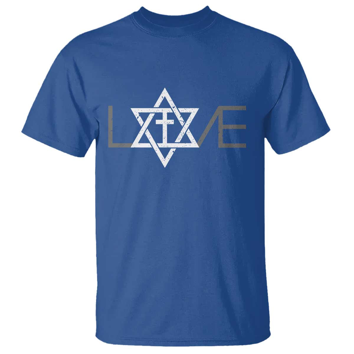 Love Jewish Messianic Christian Cross Star Of David T Shirt - Wonder Print Shop