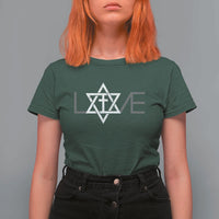 Love Jewish Messianic Christian Cross Star Of David T Shirt For Women - Wonder Print Shop