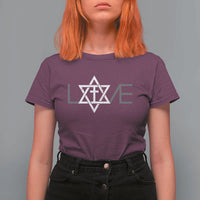 Love Jewish Messianic Christian Cross Star Of David T Shirt For Women - Wonder Print Shop
