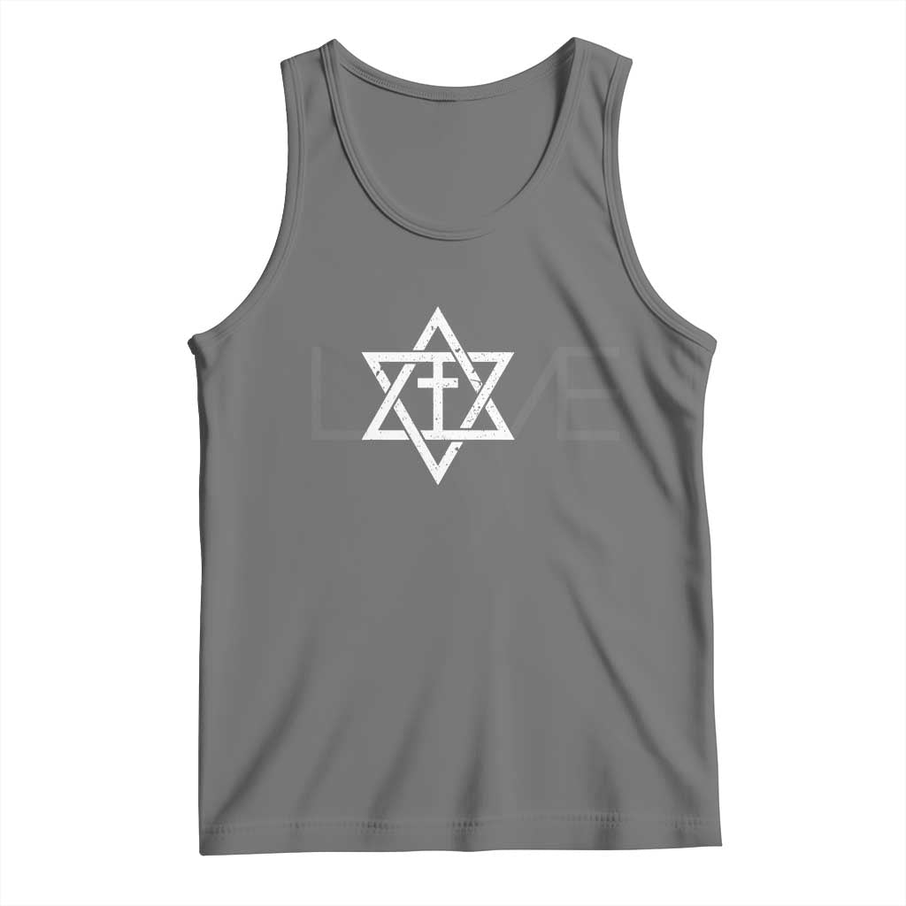 Love Jewish Messianic Christian Cross Star Of David Tank Top - Wonder Print Shop
