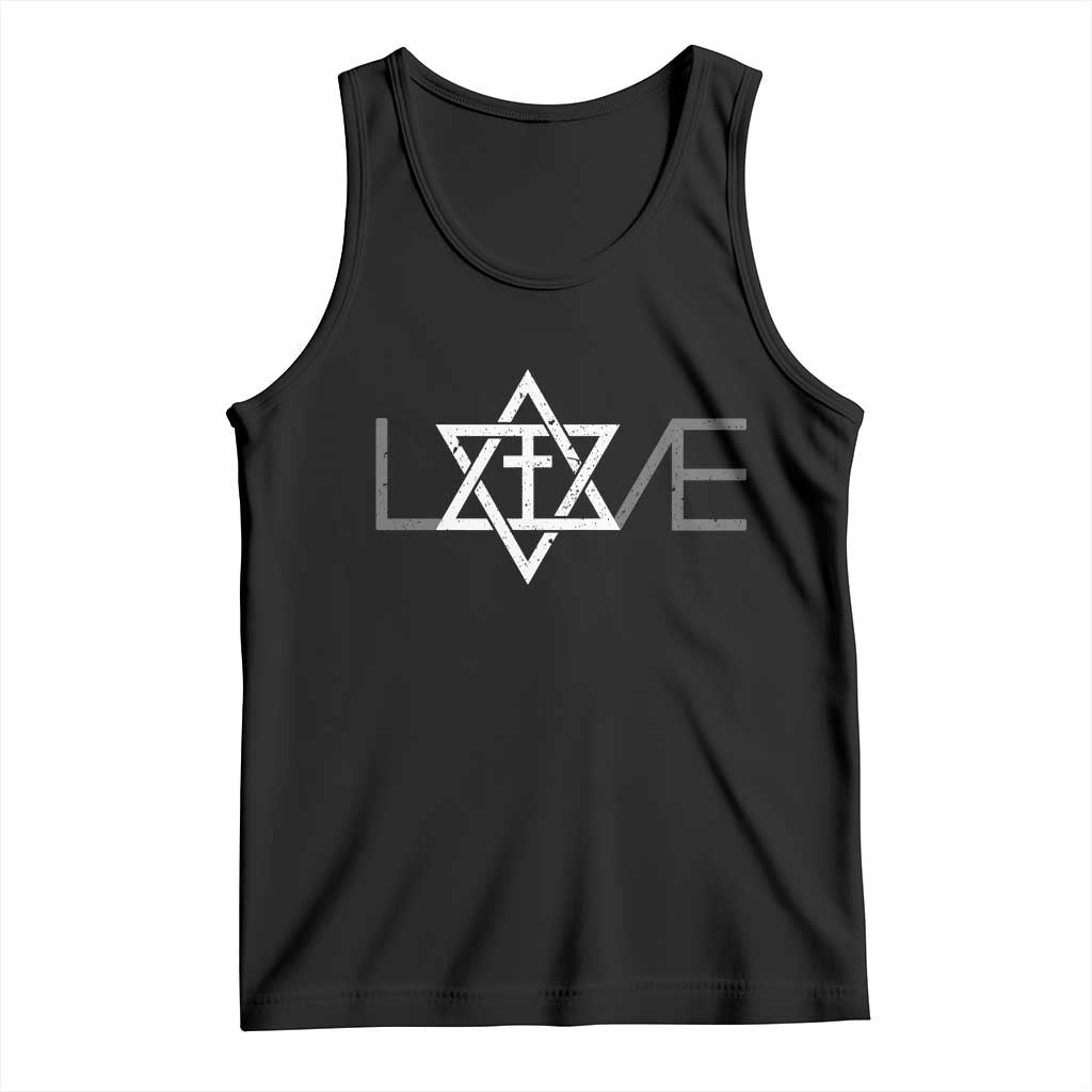 Love Jewish Messianic Christian Cross Star Of David Tank Top - Wonder Print Shop