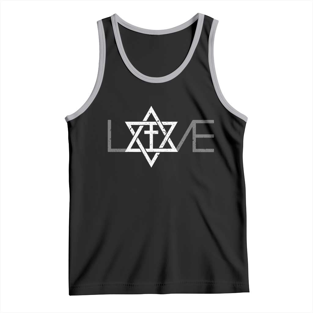 Love Jewish Messianic Christian Cross Star Of David Tank Top - Wonder Print Shop