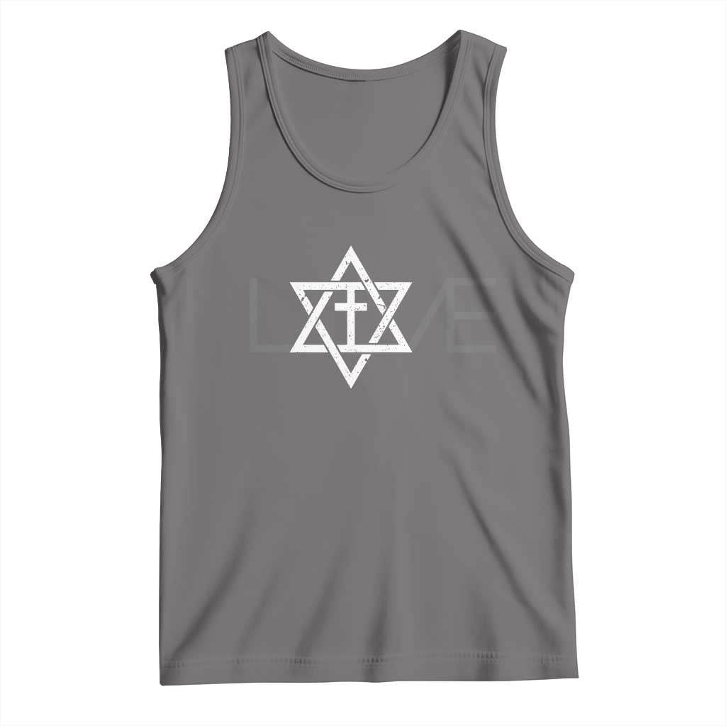 Love Jewish Messianic Christian Cross Star Of David Tank Top - Wonder Print Shop