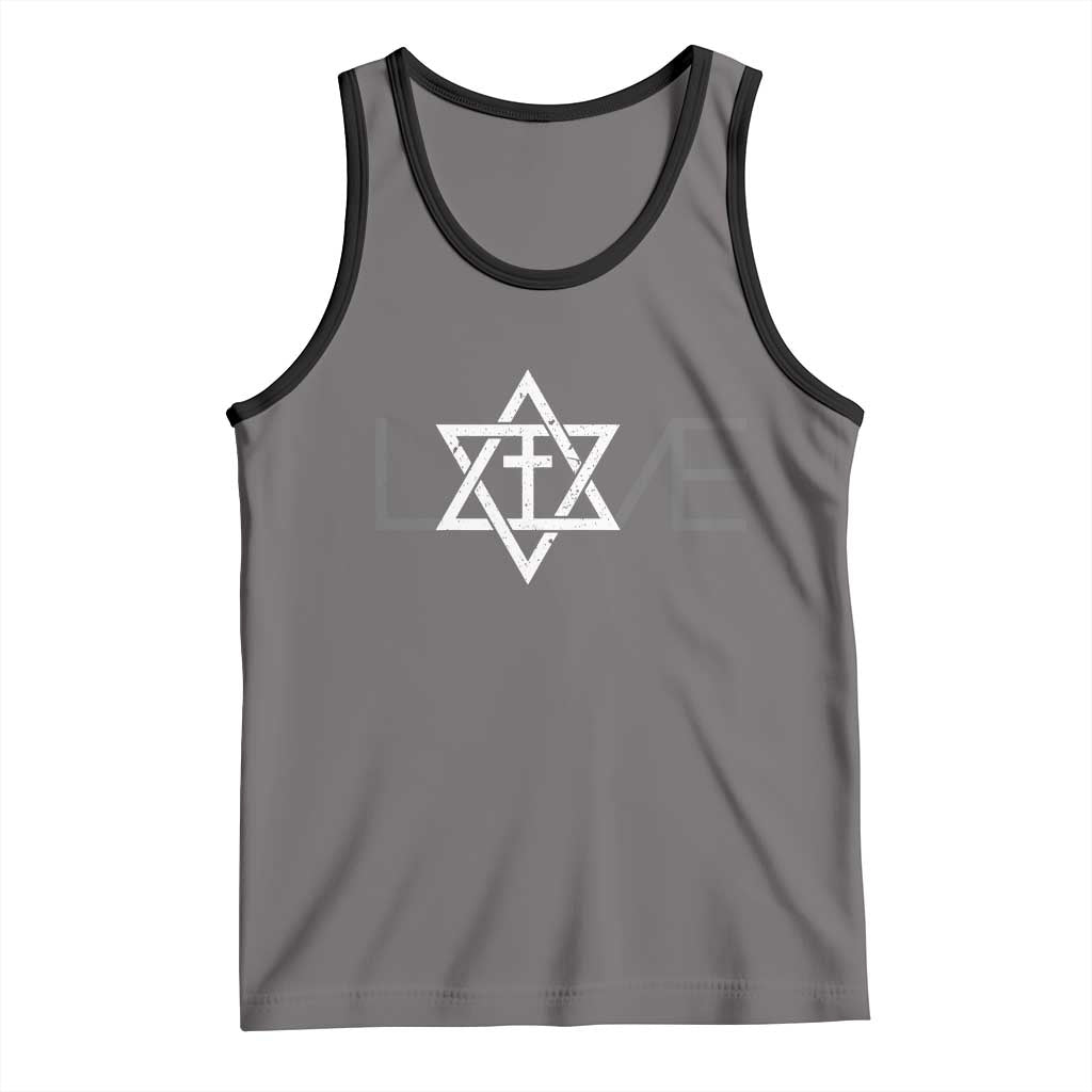 Love Jewish Messianic Christian Cross Star Of David Tank Top - Wonder Print Shop