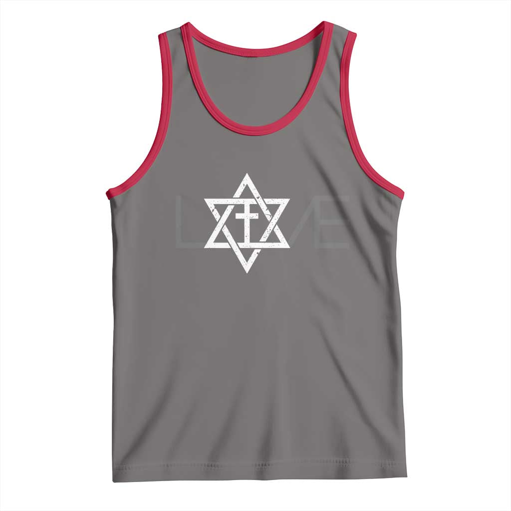 Love Jewish Messianic Christian Cross Star Of David Tank Top - Wonder Print Shop