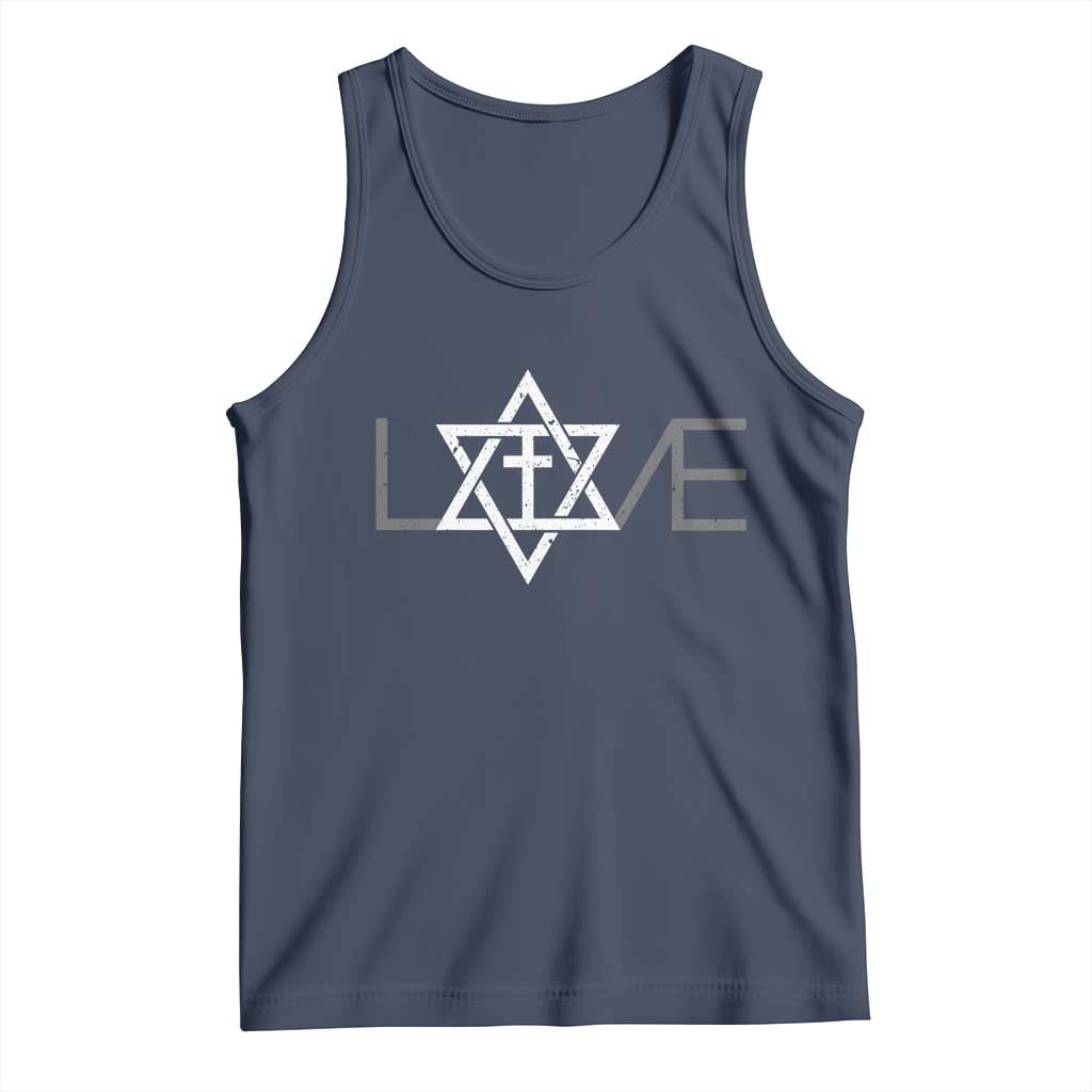 Love Jewish Messianic Christian Cross Star Of David Tank Top - Wonder Print Shop
