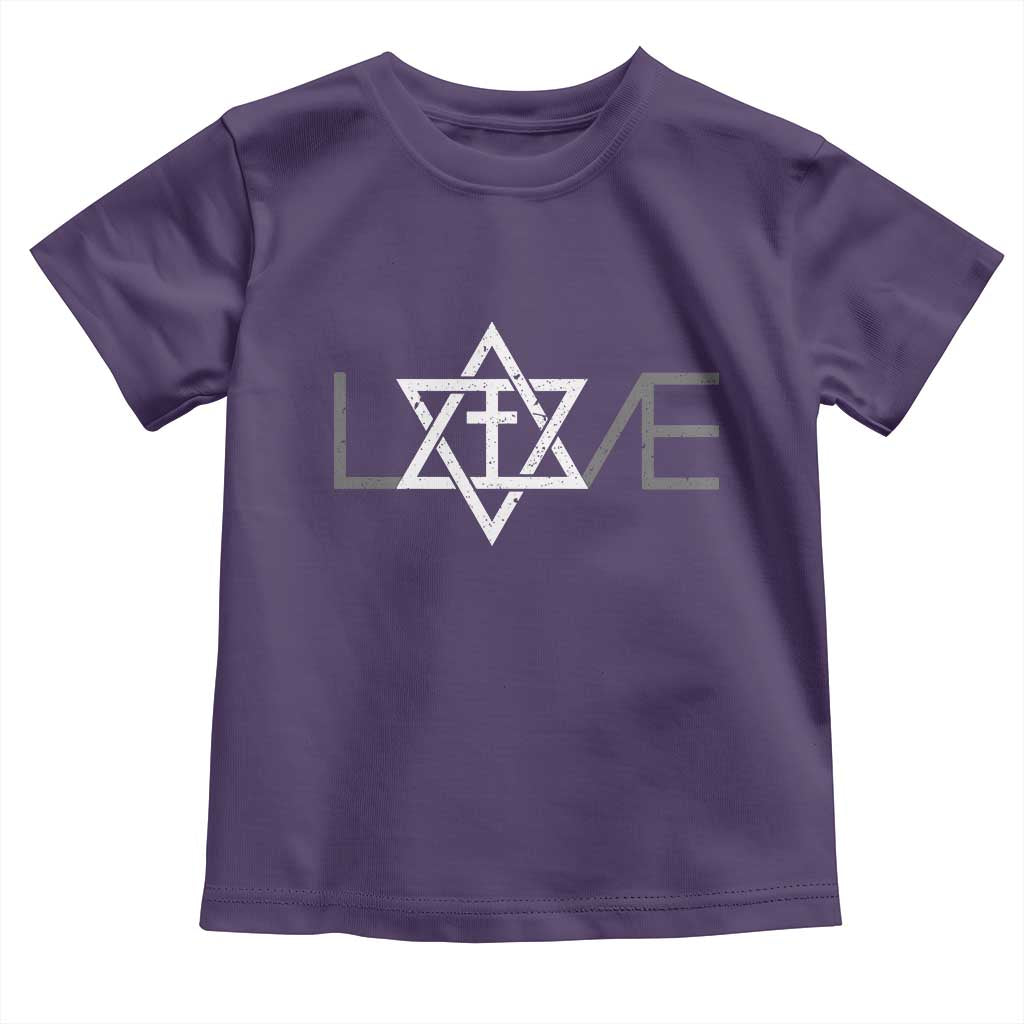 Love Jewish Messianic Christian Cross Star Of David Toddler T Shirt - Wonder Print Shop