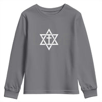 Love Jewish Messianic Christian Cross Star Of David Youth Sweatshirt - Wonder Print Shop