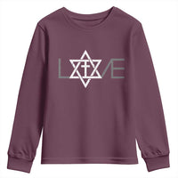 Love Jewish Messianic Christian Cross Star Of David Youth Sweatshirt - Wonder Print Shop