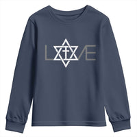 Love Jewish Messianic Christian Cross Star Of David Youth Sweatshirt - Wonder Print Shop