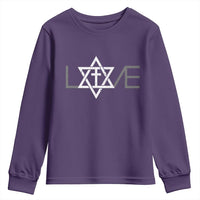 Love Jewish Messianic Christian Cross Star Of David Youth Sweatshirt - Wonder Print Shop