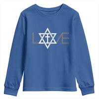 Love Jewish Messianic Christian Cross Star Of David Youth Sweatshirt - Wonder Print Shop