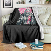 Funny Bigfoot Breast Cancer Awareness Throw Blanket Sasquatch Pink Ribbon - Wonder Print Shop